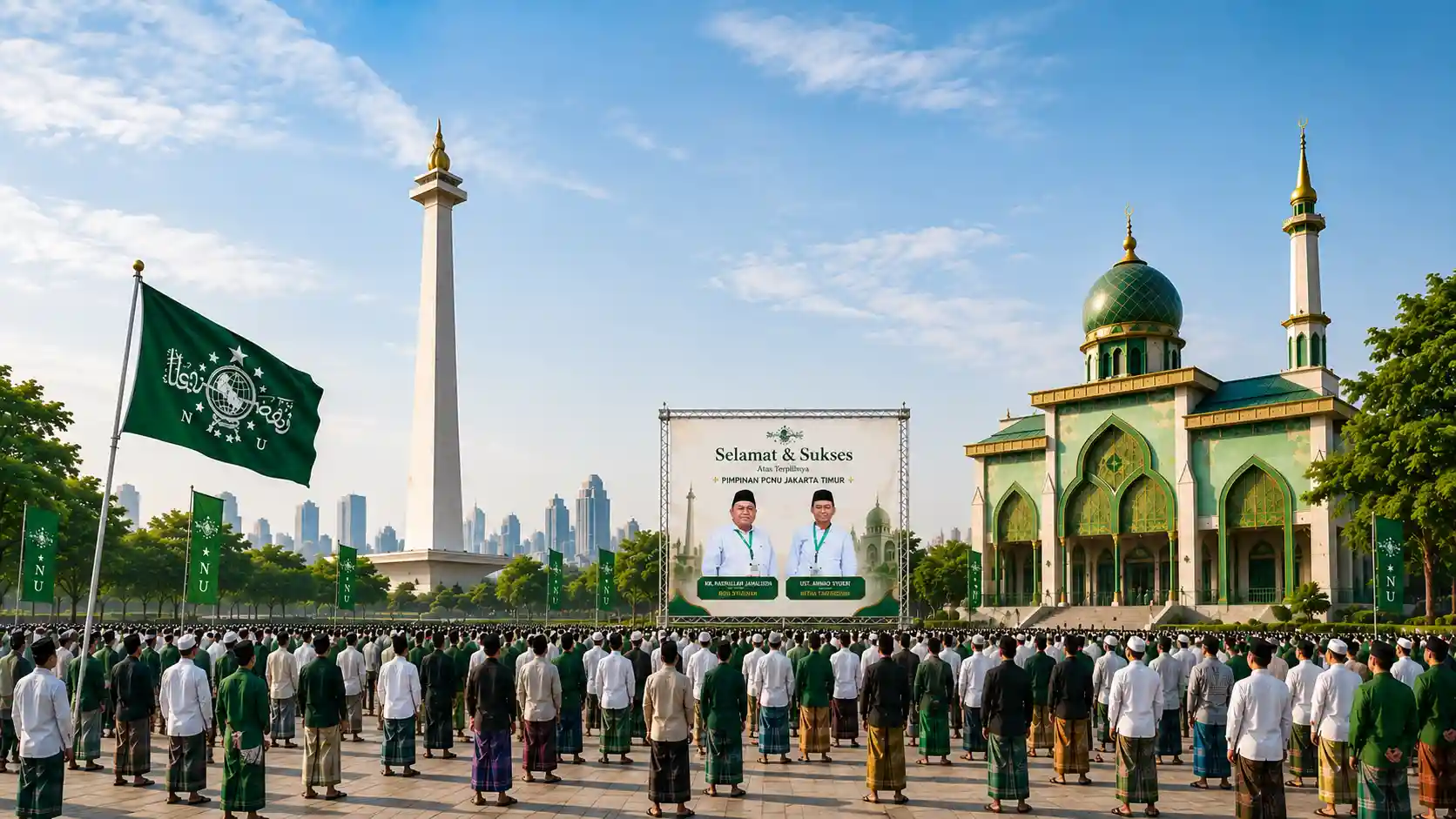 Kebersamaan pengurus dan warga PCNU Pengurus Cabang Kabupaten Asahan